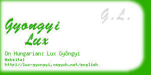 gyongyi lux business card